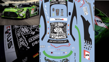 Preview: Decal Mercedes AMG GT Evo Art Car Mythos Grüne Hölle Hommage all scales